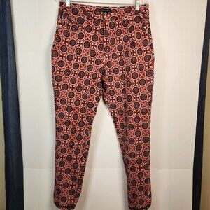 Simply Southern Red & Black Floral Geometric XL Pants